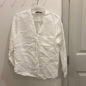 Zara basic white linen shirt